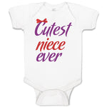Baby Clothes Cutest Niece Ever with Red Bow Baby Bodysuits Boy & Girl Cotton