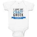 Baby Clothes I Love My Crazy Greek Family Baby Bodysuits Boy & Girl Cotton