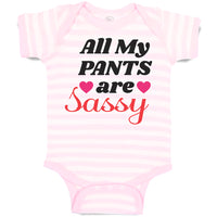 Baby Clothes All My Pants Are Sassy with Pink Heart Symbol Baby Bodysuits Cotton