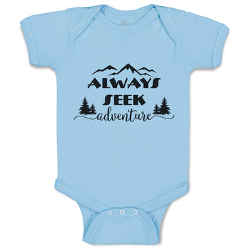 Baby Clothes Always Seek Adventure An Silhouette Trees and Mountains Cotton