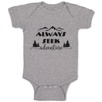 Baby Clothes Always Seek Adventure An Silhouette Trees and Mountains Cotton