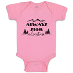 Baby Clothes Always Seek Adventure An Silhouette Trees and Mountains Cotton