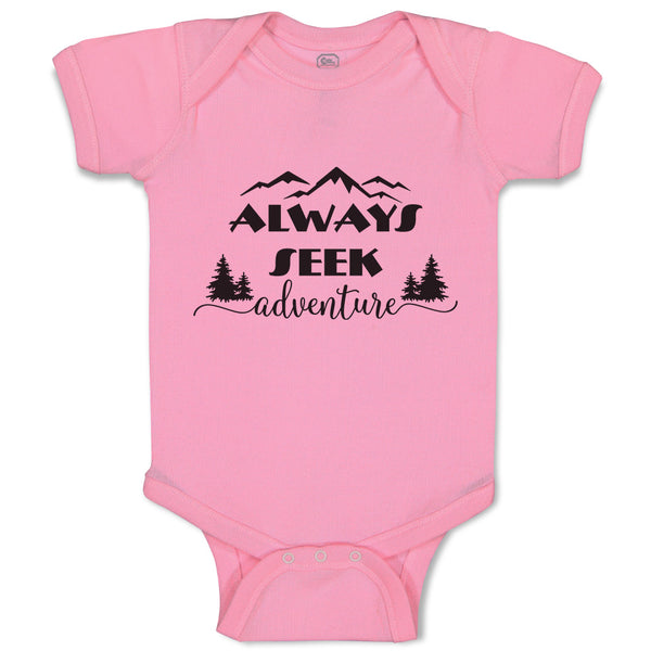 Baby Clothes Always Seek Adventure An Silhouette Trees and Mountains Cotton