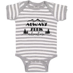 Baby Clothes Always Seek Adventure An Silhouette Trees and Mountains Cotton