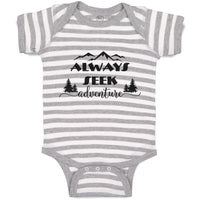 Baby Clothes Always Seek Adventure An Silhouette Trees and Mountains Cotton