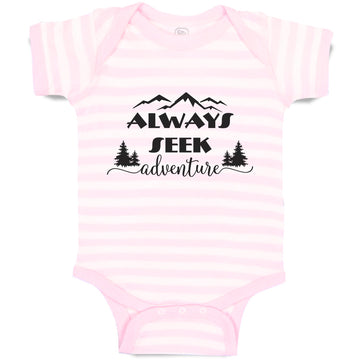 Baby Clothes Always Seek Adventure An Silhouette Trees and Mountains Cotton