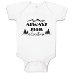 Baby Clothes Always Seek Adventure An Silhouette Trees and Mountains Cotton