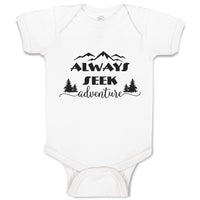 Baby Clothes Always Seek Adventure An Silhouette Trees and Mountains Cotton