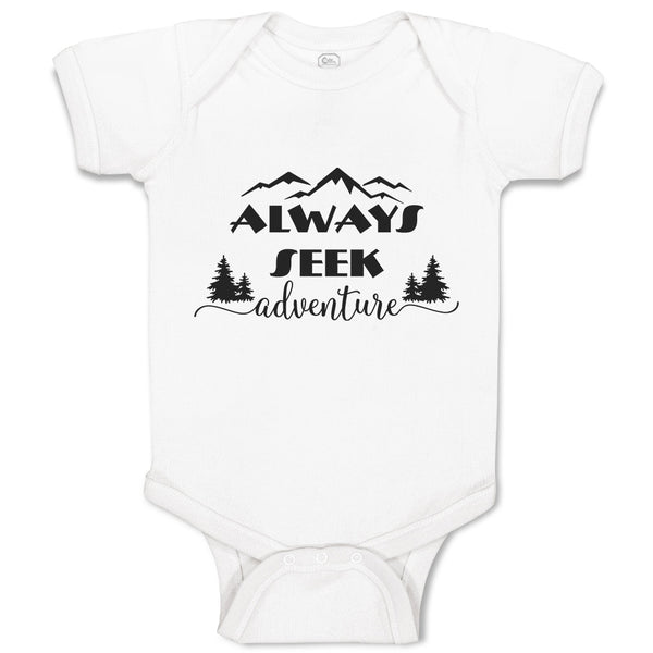 Baby Clothes Always Seek Adventure An Silhouette Trees and Mountains Cotton