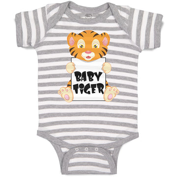 Baby Clothes Cute Little Baby Tiger Sitting Baby Bodysuits Boy & Girl Cotton