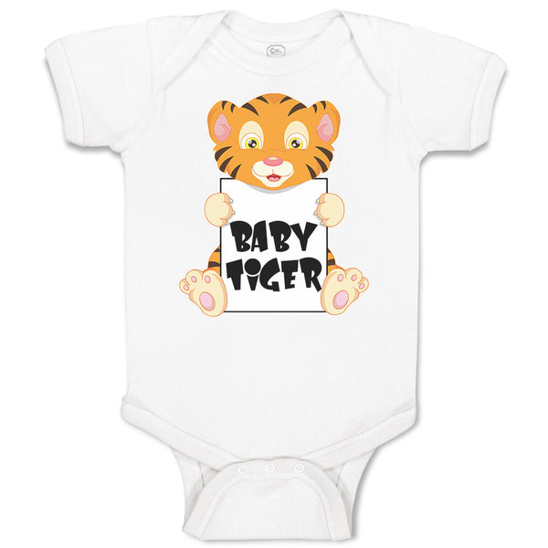 Baby Clothes Cute Little Baby Tiger Sitting Baby Bodysuits Boy & Girl Cotton