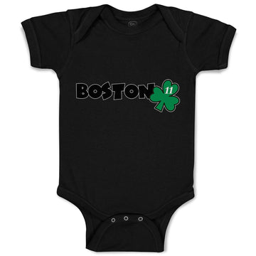 Baby Clothes Grunge Clover Boston Shamrock Leaf St. Patricks Day Symbol Cotton