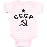 Baby Clothes C.C.C.P Symbol Hammer Sickle and Silhouette Star Baby Bodysuits