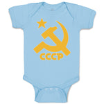 Baby Clothes C.C.C.P Symbol Hammer Sickle and Yellow Star Baby Bodysuits Cotton