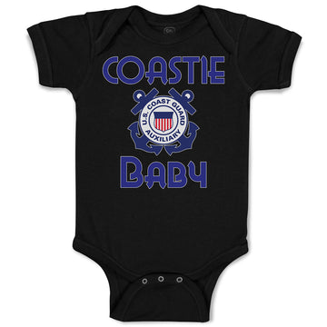 Baby Clothes United States Coast Guard Auxiliary Coastie Baby with Flag Cotton