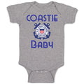 Baby Clothes United States Coast Guard Auxiliary Coastie Baby with Flag Cotton