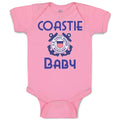 Baby Clothes United States Coast Guard Auxiliary Coastie Baby with Flag Cotton