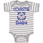 Baby Clothes United States Coast Guard Auxiliary Coastie Baby with Flag Cotton