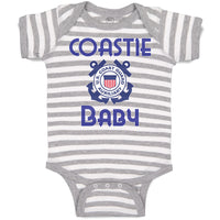 Baby Clothes United States Coast Guard Auxiliary Coastie Baby with Flag Cotton