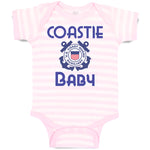 Baby Clothes United States Coast Guard Auxiliary Coastie Baby with Flag Cotton