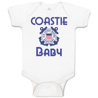 Baby Clothes United States Coast Guard Auxiliary Coastie Baby with Flag Cotton