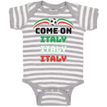 Come on Italy Sport Soccer Ball Flag of Italy