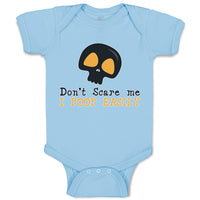 Baby Clothes Don'T Scare Me I Poop Easily An Silhouette Skull Head Cotton