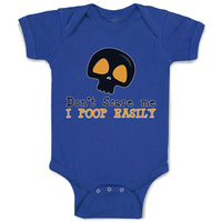 Baby Clothes Don'T Scare Me I Poop Easily An Silhouette Skull Head Cotton