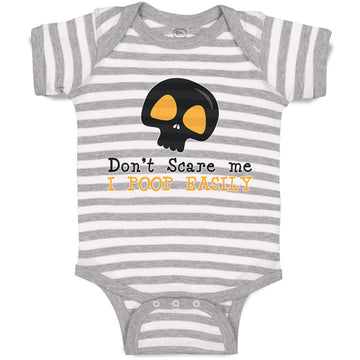 Baby Clothes Don'T Scare Me I Poop Easily An Silhouette Skull Head Cotton