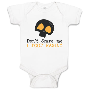 Baby Clothes Don'T Scare Me I Poop Easily An Silhouette Skull Head Cotton