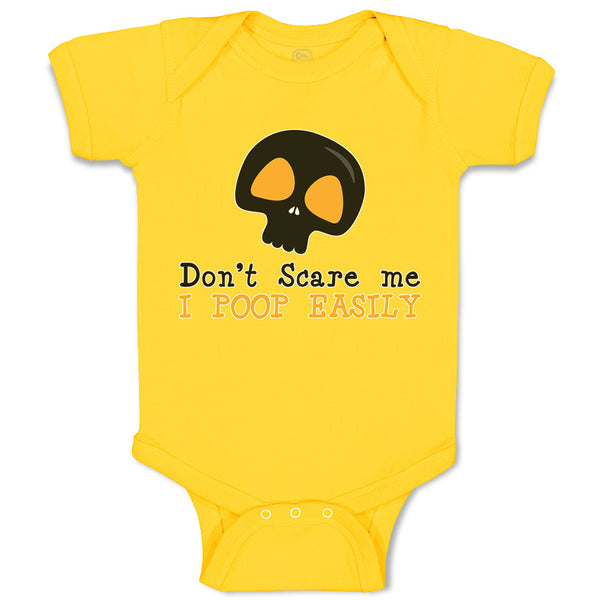 Baby Clothes Don'T Scare Me I Poop Easily An Silhouette Skull Head Cotton