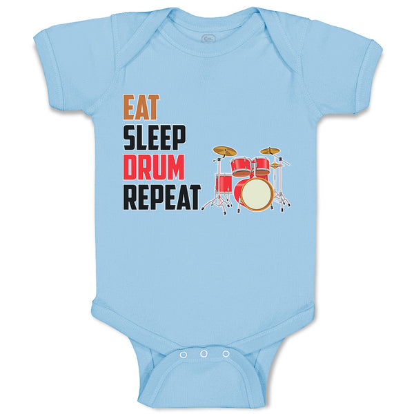 Baby Clothes Eat Sleep Drum Repeat Musical Baby Bodysuits Boy & Girl Cotton