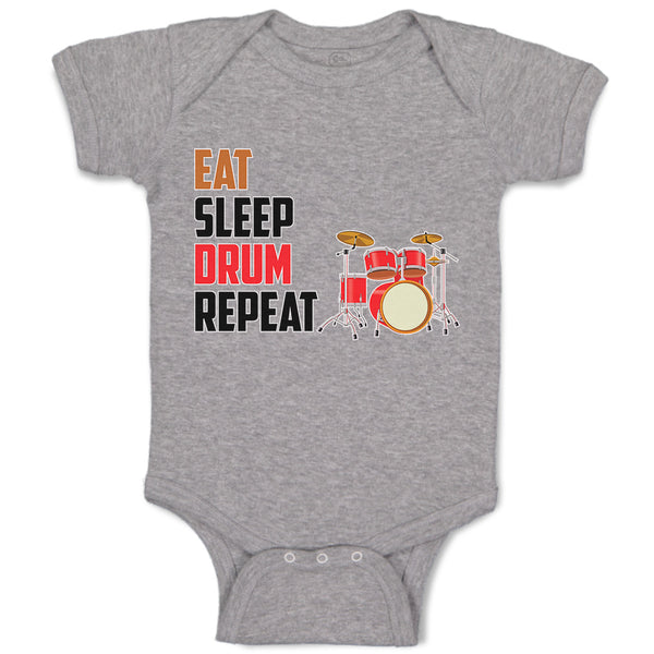 Baby Clothes Eat Sleep Drum Repeat Musical Baby Bodysuits Boy & Girl Cotton