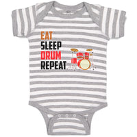 Baby Clothes Eat Sleep Drum Repeat Musical Baby Bodysuits Boy & Girl Cotton