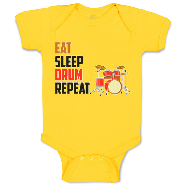 Baby Clothes Eat Sleep Drum Repeat Musical Baby Bodysuits Boy & Girl Cotton