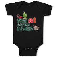 Baby Clothes Fun on The Farm with A Barn, House, Windmill, Cow and A Tractor