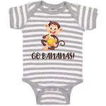 Baby Clothes Go Bananas! An Happy Monkey Sitting and Eating Banana Cotton