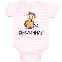 Baby Clothes Go Bananas! An Happy Monkey Sitting and Eating Banana Cotton