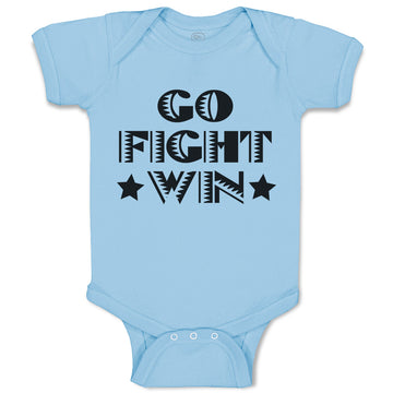 Baby Clothes Go Fight Win Motivational Quotes with Silhouette Star Cotton