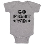 Baby Clothes Go Fight Win Motivational Quotes with Silhouette Star Cotton
