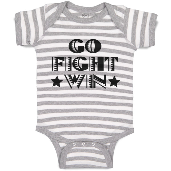 Baby Clothes Go Fight Win Motivational Quotes with Silhouette Star Cotton