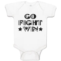 Baby Clothes Go Fight Win Motivational Quotes with Silhouette Star Cotton