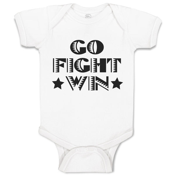 Baby Clothes Go Fight Win Motivational Quotes with Silhouette Star Cotton