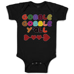 Baby Clothes Gobble Gobble Y'All Love Pattern with Heart Baby Bodysuits Cotton