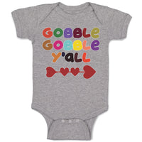 Baby Clothes Gobble Gobble Y'All Love Pattern with Heart Baby Bodysuits Cotton