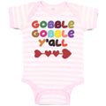 Baby Clothes Gobble Gobble Y'All Love Pattern with Heart Baby Bodysuits Cotton