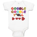 Baby Clothes Gobble Gobble Y'All Love Pattern with Heart Baby Bodysuits Cotton