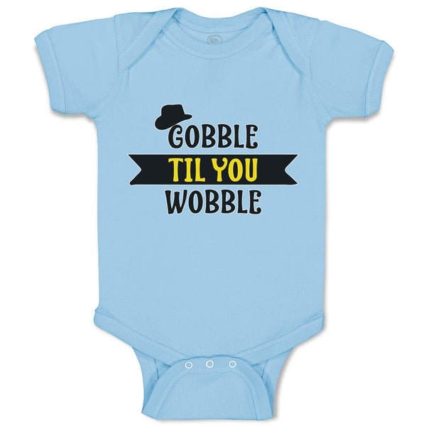 Baby Clothes Gobble til You Wobble with Silhouette Hat Baby Bodysuits Cotton