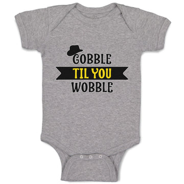 Baby Clothes Gobble til You Wobble with Silhouette Hat Baby Bodysuits Cotton