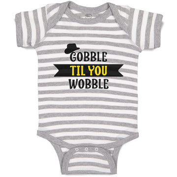 Baby Clothes Gobble til You Wobble with Silhouette Hat Baby Bodysuits Cotton